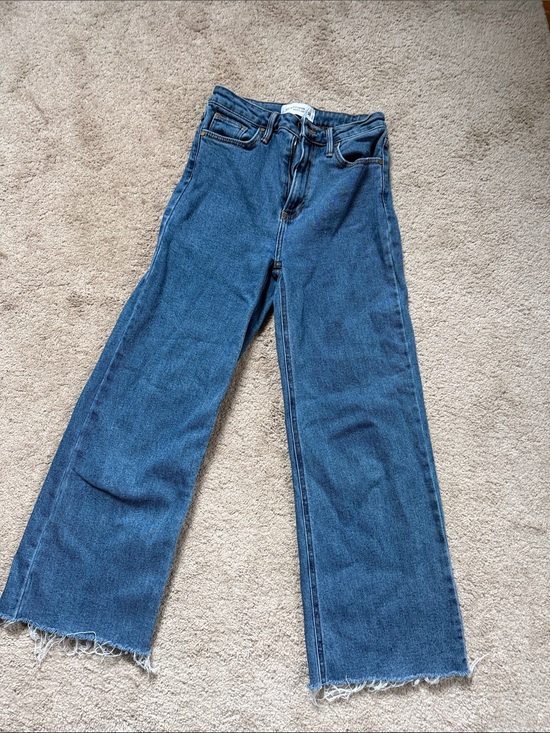 Just Black Denim Denim - Just Black Dark Blue Wide-Leg Frayed Hem Jeans